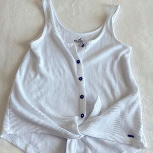 New Hollister white button up tie tank top